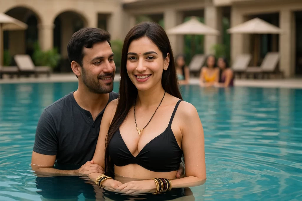 A Pool in a Luxurious Hotel in Vengurla, Maharashtra