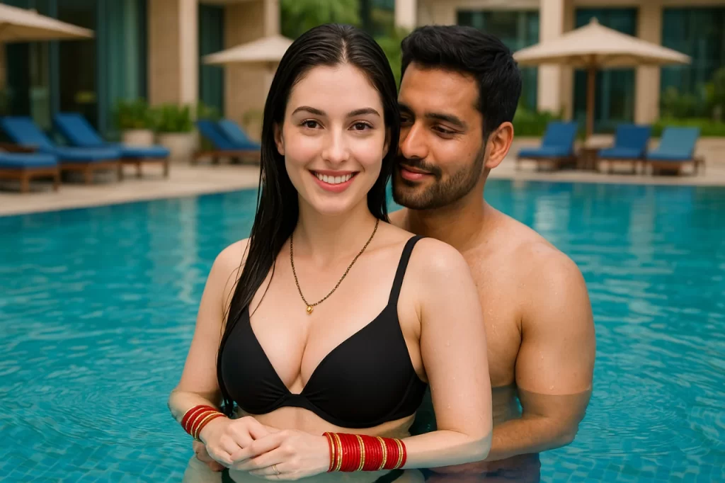 A Pool in a Luxurious Hotel in Tapola Maharashtra