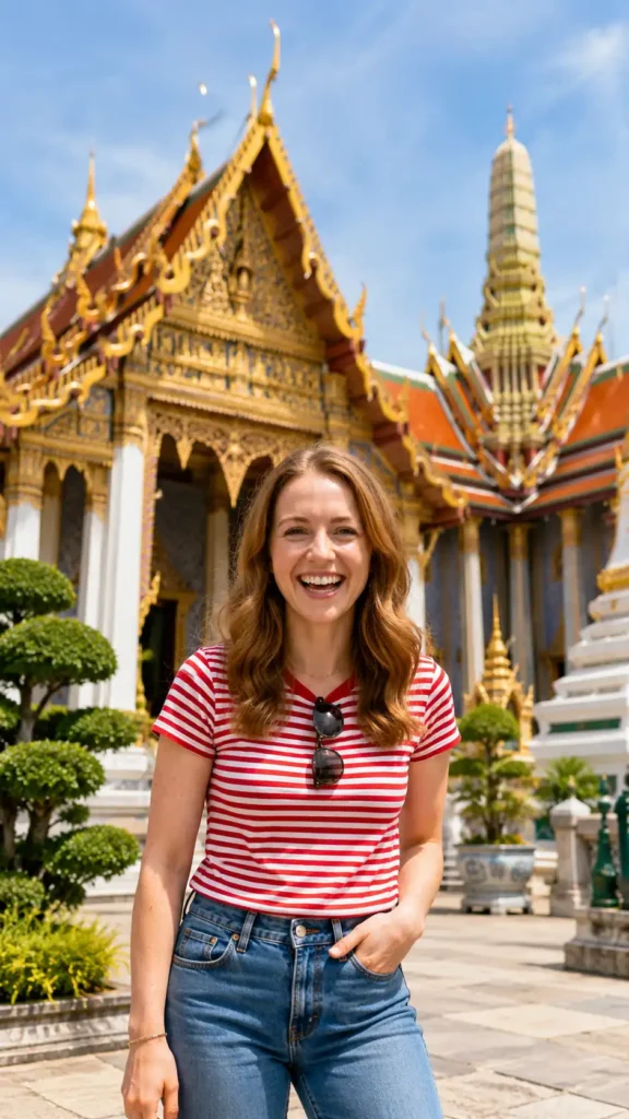 ED Visa holder visiting a traditional Thai temple while living and studying in Thailand.