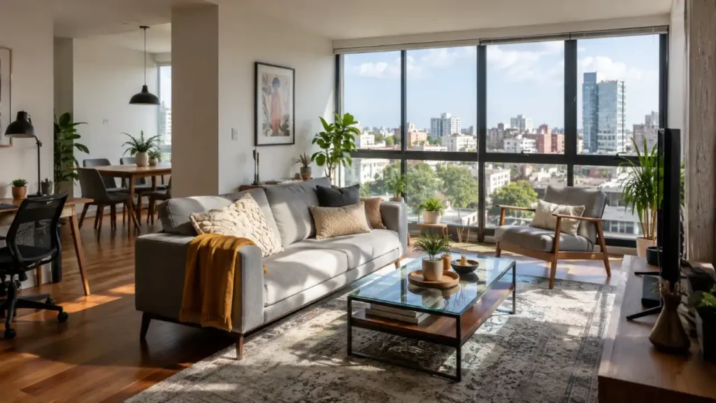 Modern apartment interior typical of rentals popular with expats in Mexico City.